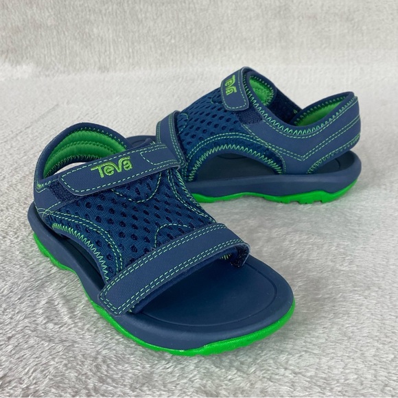 Teva Psyclone Toddler Boys Sport Sandals Size 10 Blue Green Water Shoes NEW - Picture 3 of 10